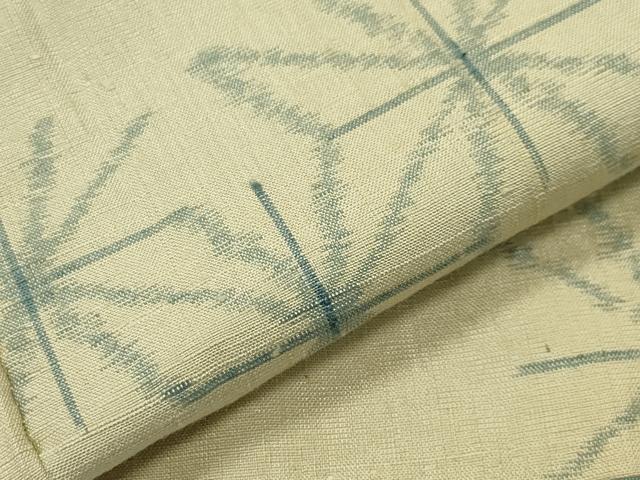 平和屋着物●上質な紬　麻の葉文　正絹　逸品　CABD8922gh