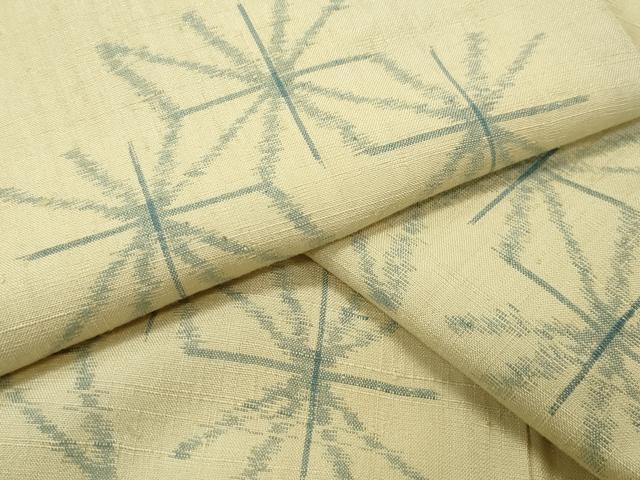 平和屋着物●上質な紬　麻の葉文　正絹　逸品　CABD8922gh
