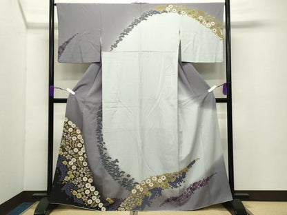 平和屋着物●訪問着　辻が花　絞り　暈し染め　金彩　正絹　逸品　CABD8926gh