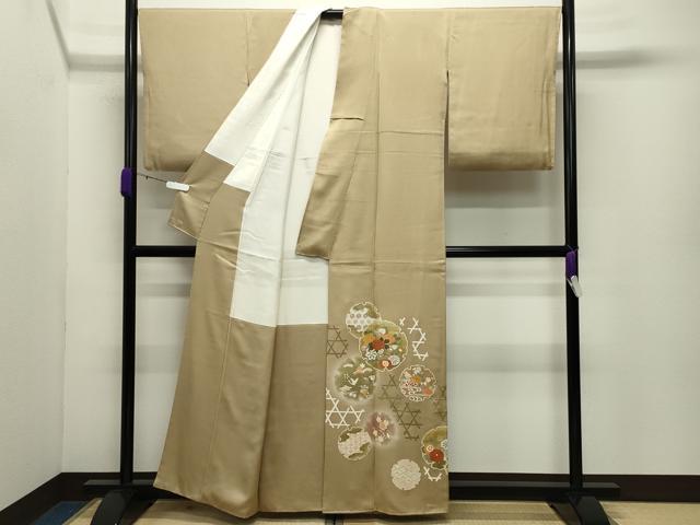 平和屋着物●豪華色留袖　駒刺繍　雪輪重ね花車飛鶴文　暈し染め　金彩　正絹　逸品　CABD8928gh