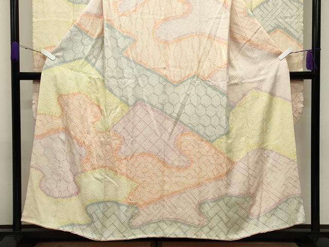 平和屋着物●豪華振袖　総絞り　吉祥文　正絹　逸品　CABD8931gh