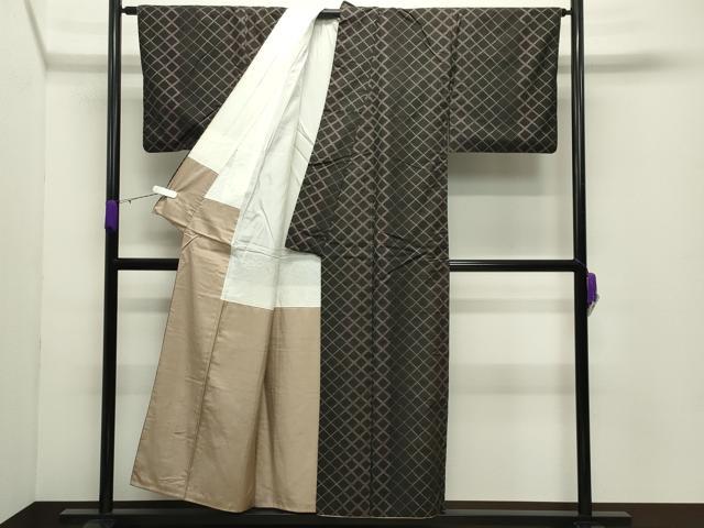 平和屋着物●本場大島紬　7マルキ　菱文　正絹　逸品　CABD8933gh