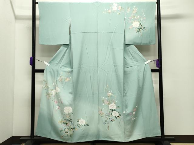 平和屋着物●訪問着　友禅　枝花文　暈し染め　正絹　逸品　CABD8937gh