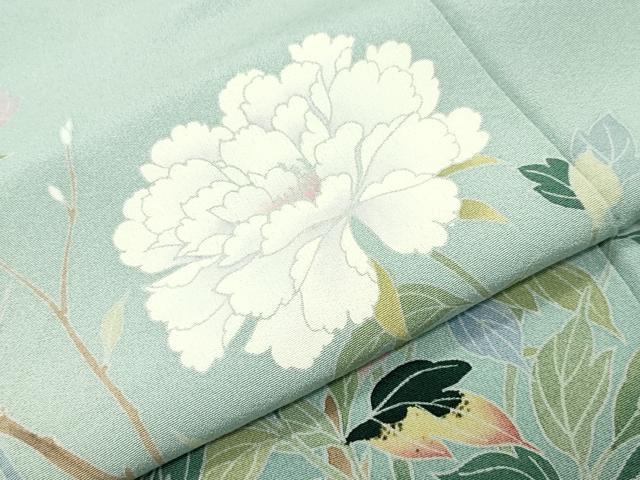 平和屋着物●訪問着　友禅　枝花文　暈し染め　正絹　逸品　CABD8937gh