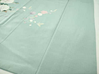平和屋着物●訪問着　友禅　枝花文　暈し染め　正絹　逸品　CABD8937gh