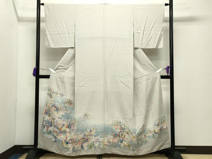 平和屋着物●本加賀友禅作家　黒田勲　色留訪問着　風景文　暈し染め　正絹　逸品　CABD8938gh