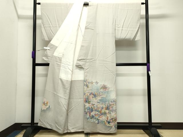 平和屋着物●本加賀友禅作家　黒田勲　色留訪問着　風景文　暈し染め　正絹　逸品　CABD8938gh