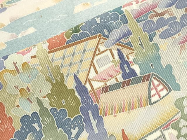 平和屋着物●本加賀友禅作家　黒田勲　色留訪問着　風景文　暈し染め　正絹　逸品　CABD8938gh