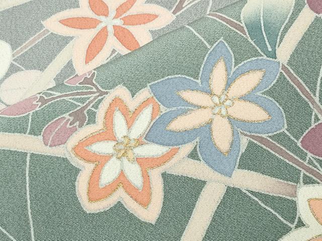 平和屋着物●訪問着　草花文　暈し染め　金彩　正絹　逸品　CABD8943gh