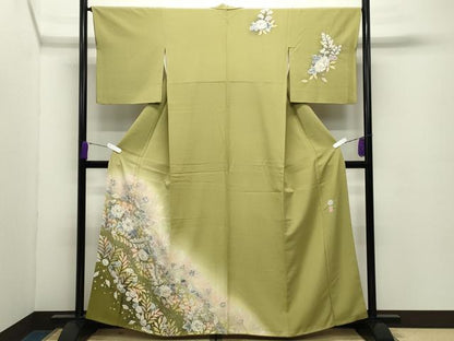 平和屋着物●越後十日町の一流染匠　桐屋・翠山工房　訪問着　辻が花　絞り　暈し染め　やまと誂製　正絹　逸品　CABD8946gh