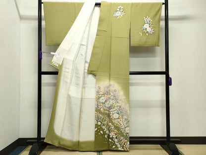平和屋着物●越後十日町の一流染匠　桐屋・翠山工房　訪問着　辻が花　絞り　暈し染め　やまと誂製　正絹　逸品　CABD8946gh