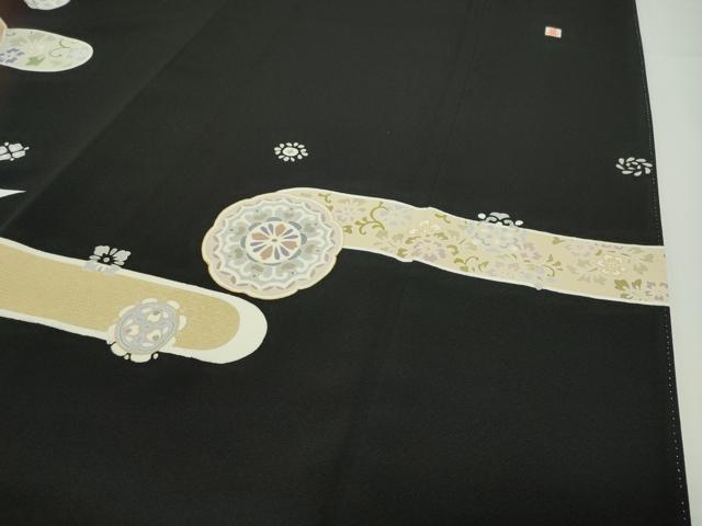 平和屋着物●豪華黒留袖　作家物　駒刺繍　正倉院花唐草文　金彩　ほてい屋扱い　正絹　逸品　CABD8947gh