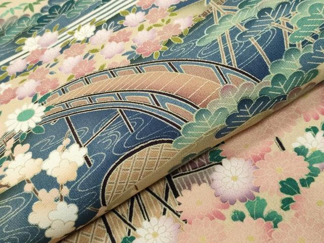 平和屋着物●豪華黒留袖　友禅　作家物　御所解松竹梅文　正絹　逸品　CABD8948gh