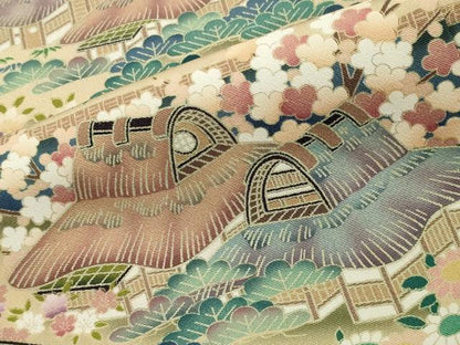 平和屋着物●豪華黒留袖　友禅　作家物　御所解松竹梅文　正絹　逸品　CABD8948gh