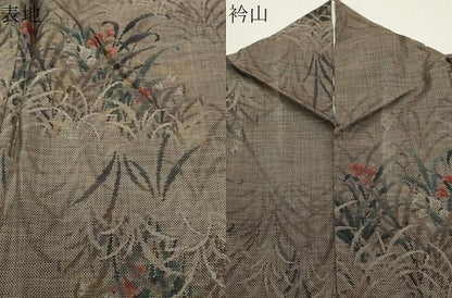 平和屋着物●本場大島紬　9マルキ　草花文　正絹　逸品　CABD8949gh