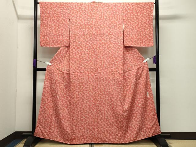 平和屋着物●重要無形文化財　人間国宝　中村勇二郎　江戸小紋　扇面花文　正絹　逸品　未使用　CABD8950gh