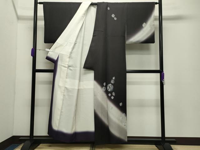 平和屋着物●訪問着　手描き　水玉　暈し染め　正絹　逸品　CABD8951gh