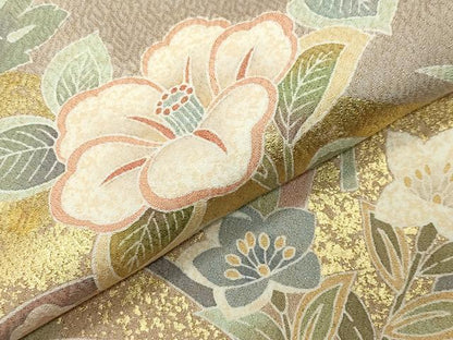 平和屋着物●訪問着　作家物　駒刺繍　舞蝶花文　暈し染め　金彩　正絹　逸品　CABD8952gh