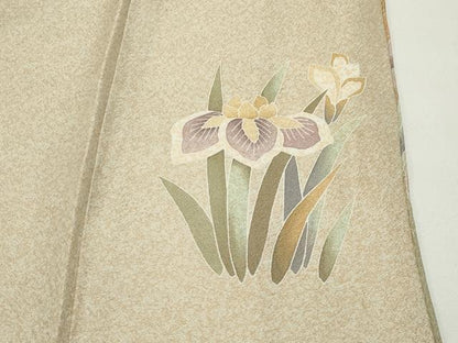 平和屋着物●訪問着　作家物　駒刺繍　舞蝶花文　暈し染め　金彩　正絹　逸品　CABD8952gh