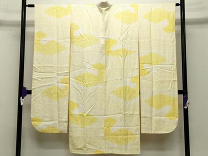 平和屋着物●振袖用長襦袢　袷　雲重ね文　暈し染め　正絹　逸品　CABD8955gh