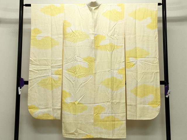 平和屋着物●振袖用長襦袢　袷　雲重ね文　暈し染め　正絹　逸品　CABD8955gh
