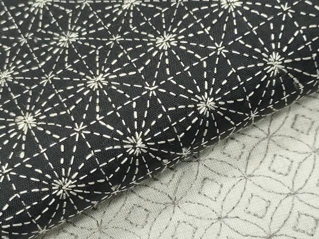 平和屋着物●訪問着　本場大島紬地　総刺繍　刺し子　吉祥横段文　正絹　逸品　CABD8956gh