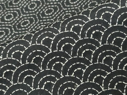 平和屋着物●訪問着　本場大島紬地　総刺繍　刺し子　吉祥横段文　正絹　逸品　CABD8956gh