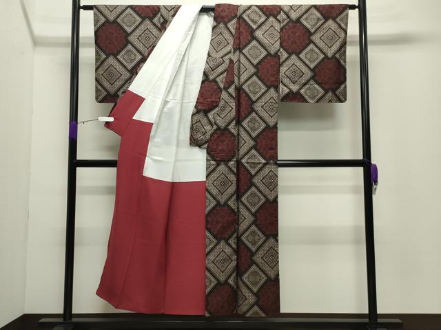 平和屋着物●本場大島紬　龍郷絣　正絹　逸品　CABD8957gh