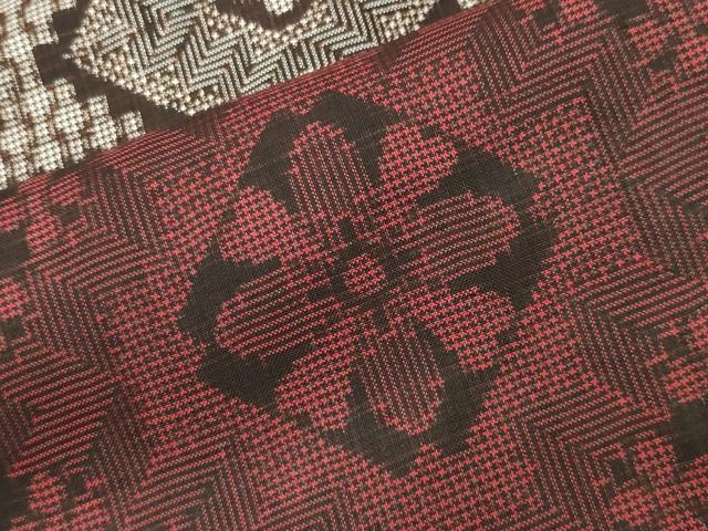 平和屋着物●本場大島紬　龍郷絣　正絹　逸品　CABD8957gh
