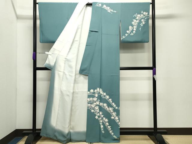 平和屋着物●本加賀友禅作家　寺西英樹　訪問着　枝花文　正絹　逸品　CABD8958gh