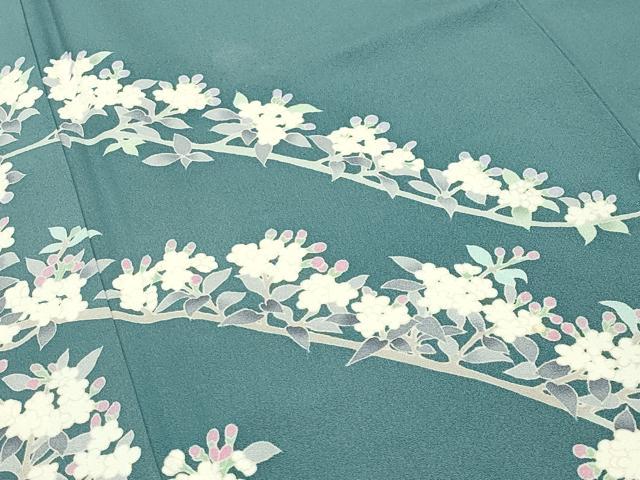 平和屋着物●本加賀友禅作家　寺西英樹　訪問着　枝花文　正絹　逸品　CABD8958gh