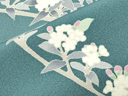 平和屋着物●本加賀友禅作家　寺西英樹　訪問着　枝花文　正絹　逸品　CABD8958gh
