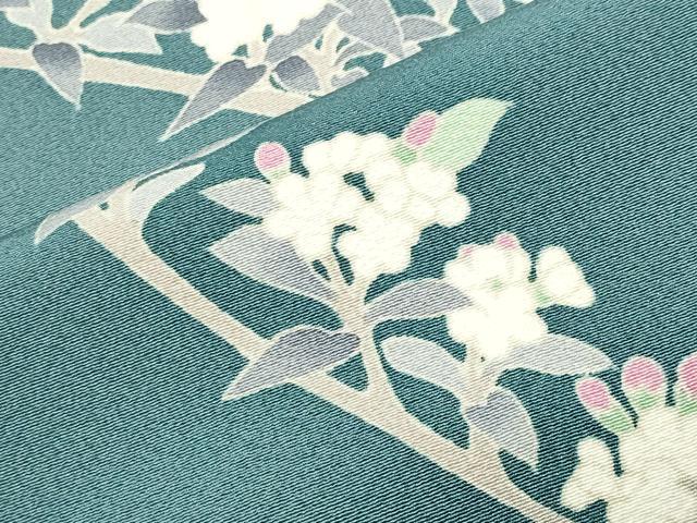 平和屋着物●本加賀友禅作家　寺西英樹　訪問着　枝花文　正絹　逸品　CABD8958gh