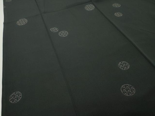 平和屋着物●上質な小紋　吉祥丸文　黒地　金彩　さが美扱い　正絹　逸品　CABD8963gh