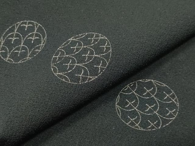 平和屋着物●上質な小紋　吉祥丸文　黒地　金彩　さが美扱い　正絹　逸品　CABD8963gh