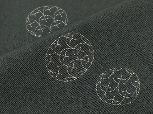 平和屋着物●上質な小紋　吉祥丸文　黒地　金彩　さが美扱い　正絹　逸品　CABD8963gh