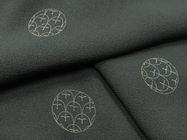 平和屋着物●上質な小紋　吉祥丸文　黒地　金彩　さが美扱い　正絹　逸品　CABD8963gh