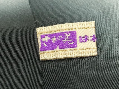 平和屋着物●上質な小紋　吉祥丸文　黒地　金彩　さが美扱い　正絹　逸品　CABD8963gh