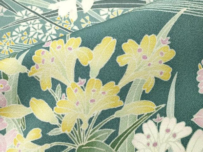 平和屋着物●豪華色留袖　友禅　作家物　草花文　暈し染め　正絹　逸品　CABD8964gh