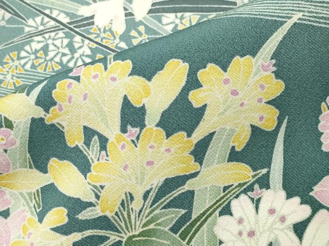 平和屋着物●豪華色留袖　友禅　作家物　草花文　暈し染め　正絹　逸品　CABD8964gh