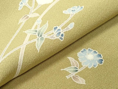 平和屋着物●訪問着　友禅　作家物　草花文　ロング丈　正絹　逸品　未使用　CABD8967gh