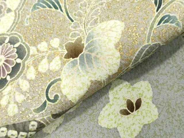 平和屋着物●訪問着　駒刺繍　雪輪重ね鳳凰花文　金彩　正絹　逸品　未使用　CABD8968gh