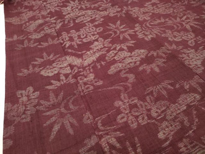 平和屋着物▼上質な紬　御所解松笹文　正絹　逸品　CABD8972gh