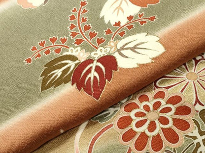 平和屋着物●創業460年・千總　訪問着　駒刺繍　桐舞蝶花文　暈し染め　金彩　伊勢丹扱い　正絹　逸品　CABD8973gh
