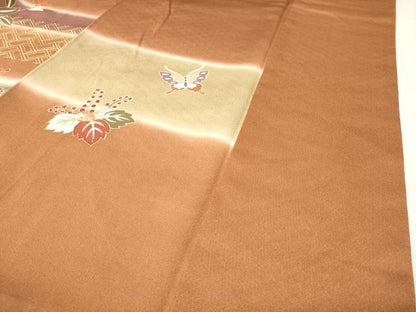 平和屋着物●創業460年・千總　訪問着　駒刺繍　桐舞蝶花文　暈し染め　金彩　伊勢丹扱い　正絹　逸品　CABD8973gh