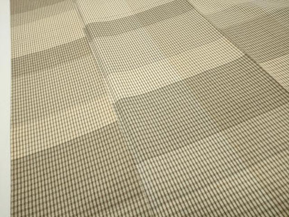 平和屋着物●上質なお召　格子柄　正絹　逸品　CABD8975gh