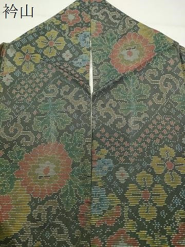 平和屋着物●本場大島紬　7マルキ　花唐草文　寿紬工場謹製　証紙付き　正絹　逸品　CABD8981gh