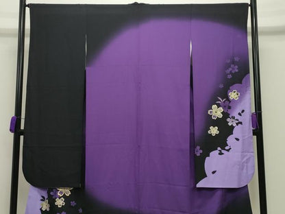 平和屋着物●豪華振袖　駒刺繍　舞桜文　暈し染め　金彩　やまと誂製　正絹　逸品　CABD8983gh
