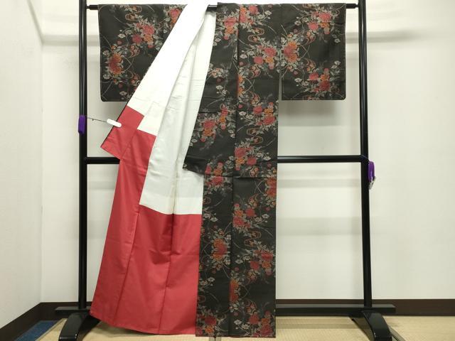 平和屋着物▽本場大島紬 反物 着尺 幾何学文様 かのう謹製 証紙付き 逸品