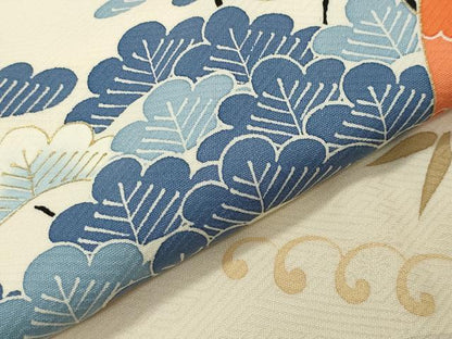 平和屋着物●豪華振袖　駒刺繍　御所車松竹梅文　金彩　正絹　逸品　CABD9000gh